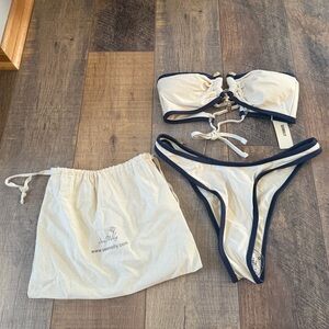 Seamolly Cream and Black Bikini Set